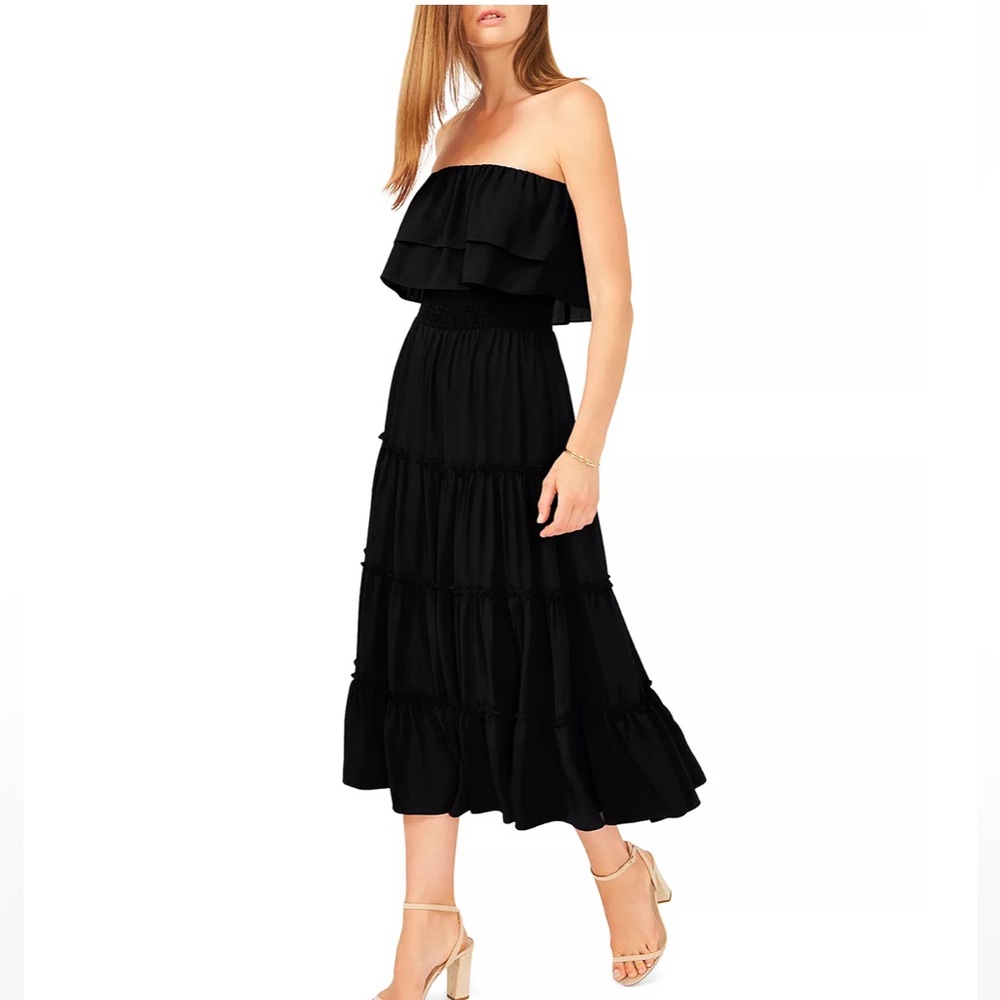 1.STATE strapless ruffle tiered dress